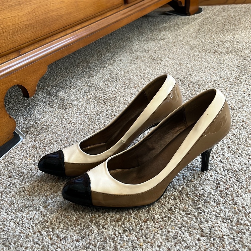 Color Blocked Kitten Heels